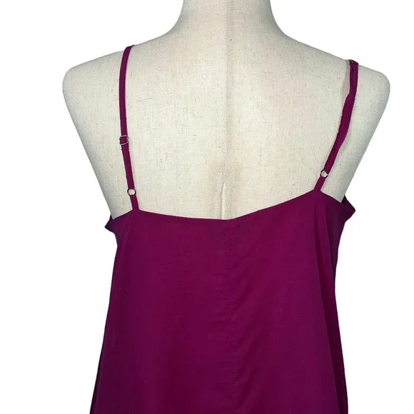 BUFFALO by David Bitton Raspberry Asymmetrical Chiffon Tank Top Size S - Picture 13 of 14